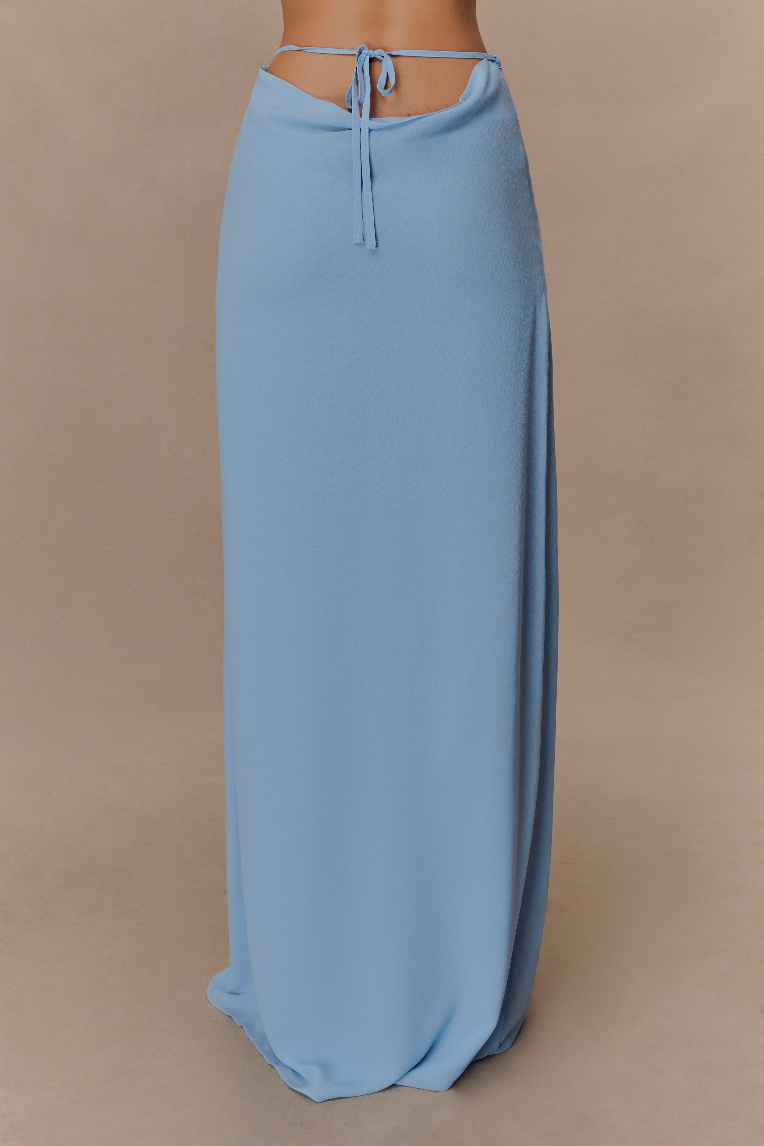 Blue Chiffon Maxi Skirt