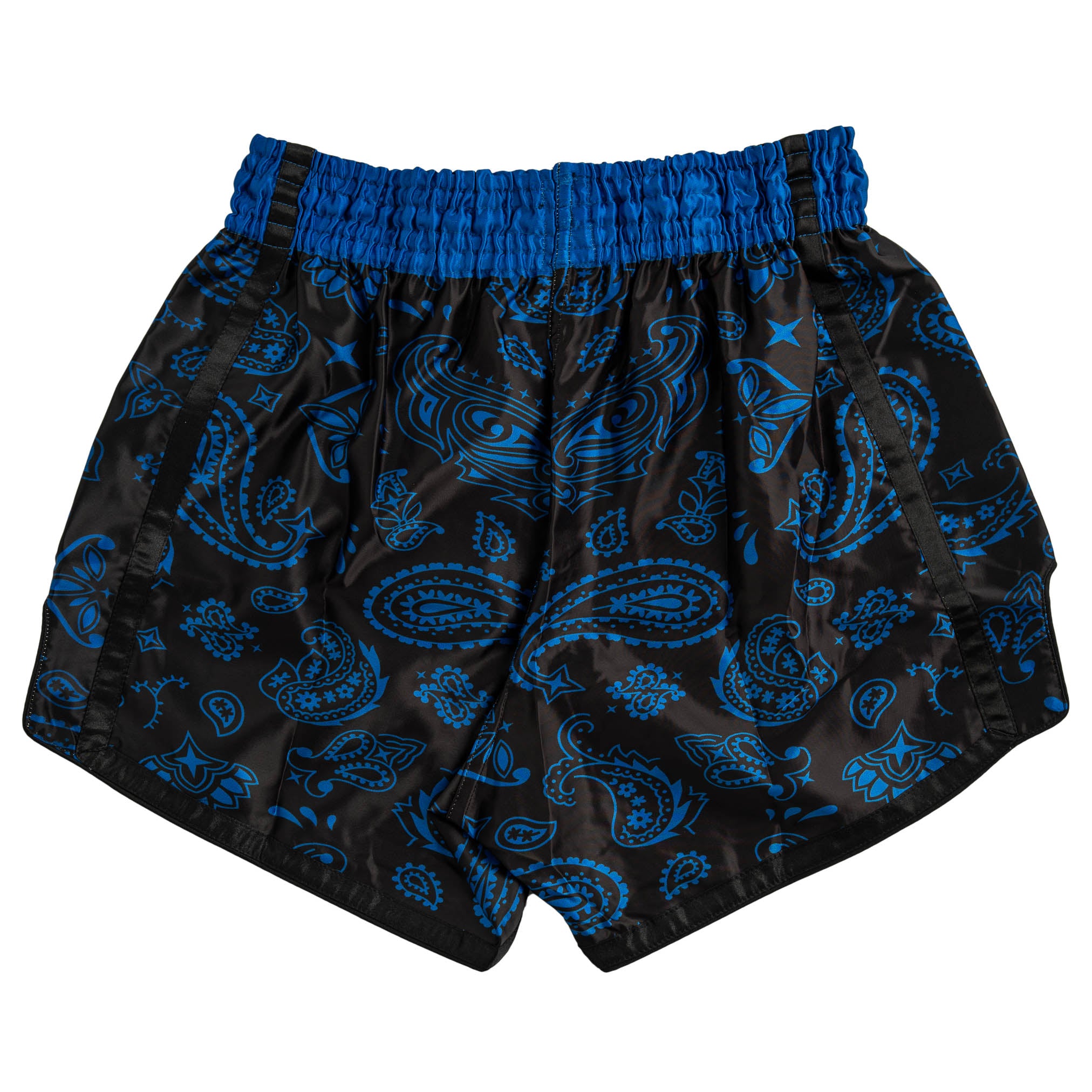BANDANA FIGHT SHORTS - BLACK / BLUE