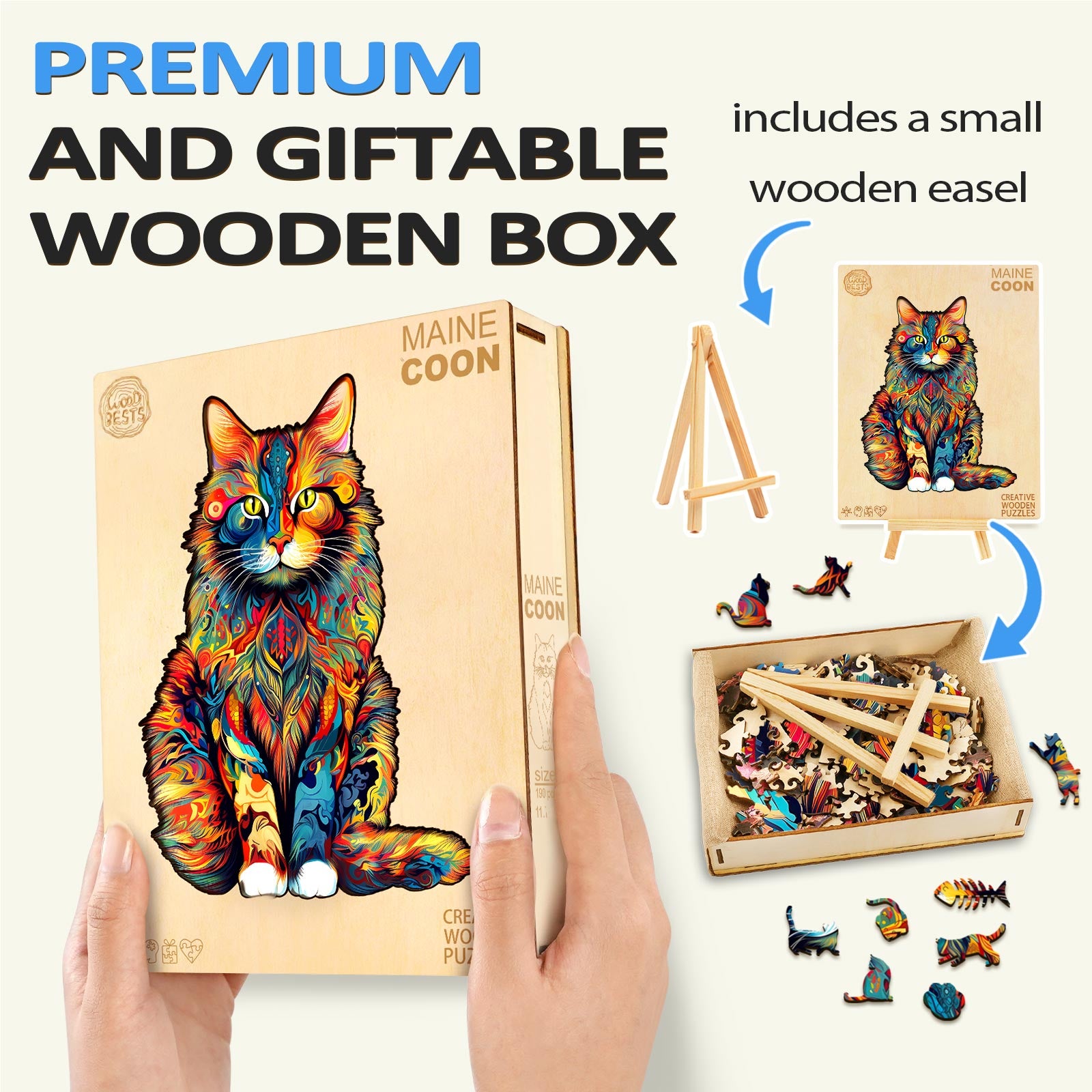 Maine Coon Wooden Jigsaw Puzzle