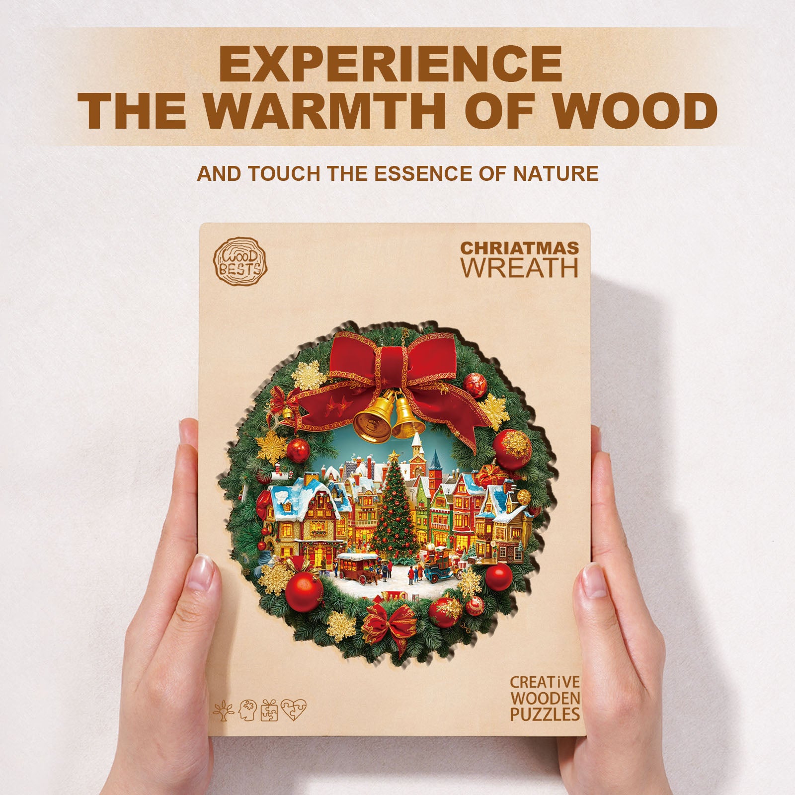 Christmas Wreath Wooden Jigsaw Puzzle