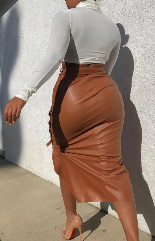 Ladies Slit Midi Slim Skirt