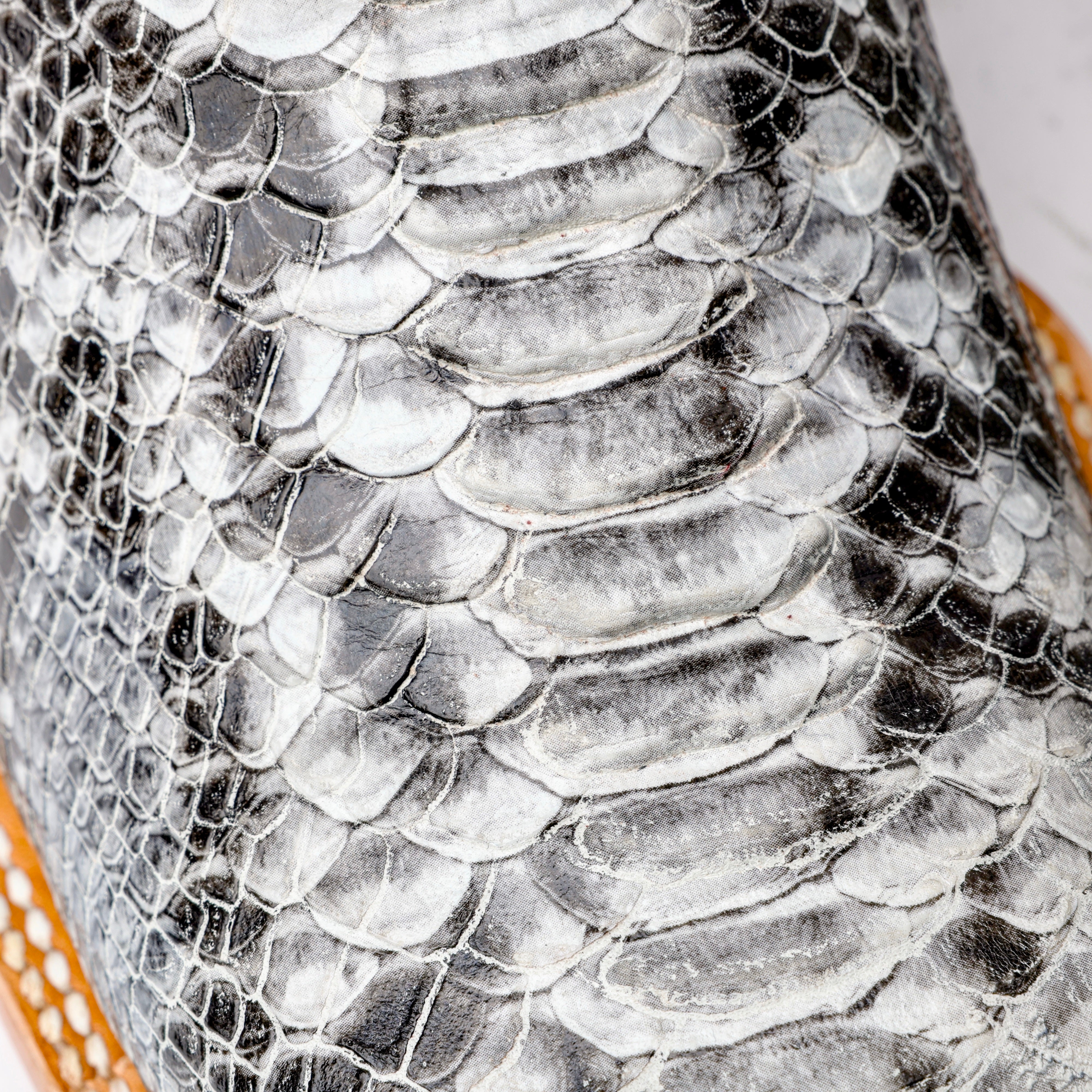 Natural Python Leather Boots - Square Toe