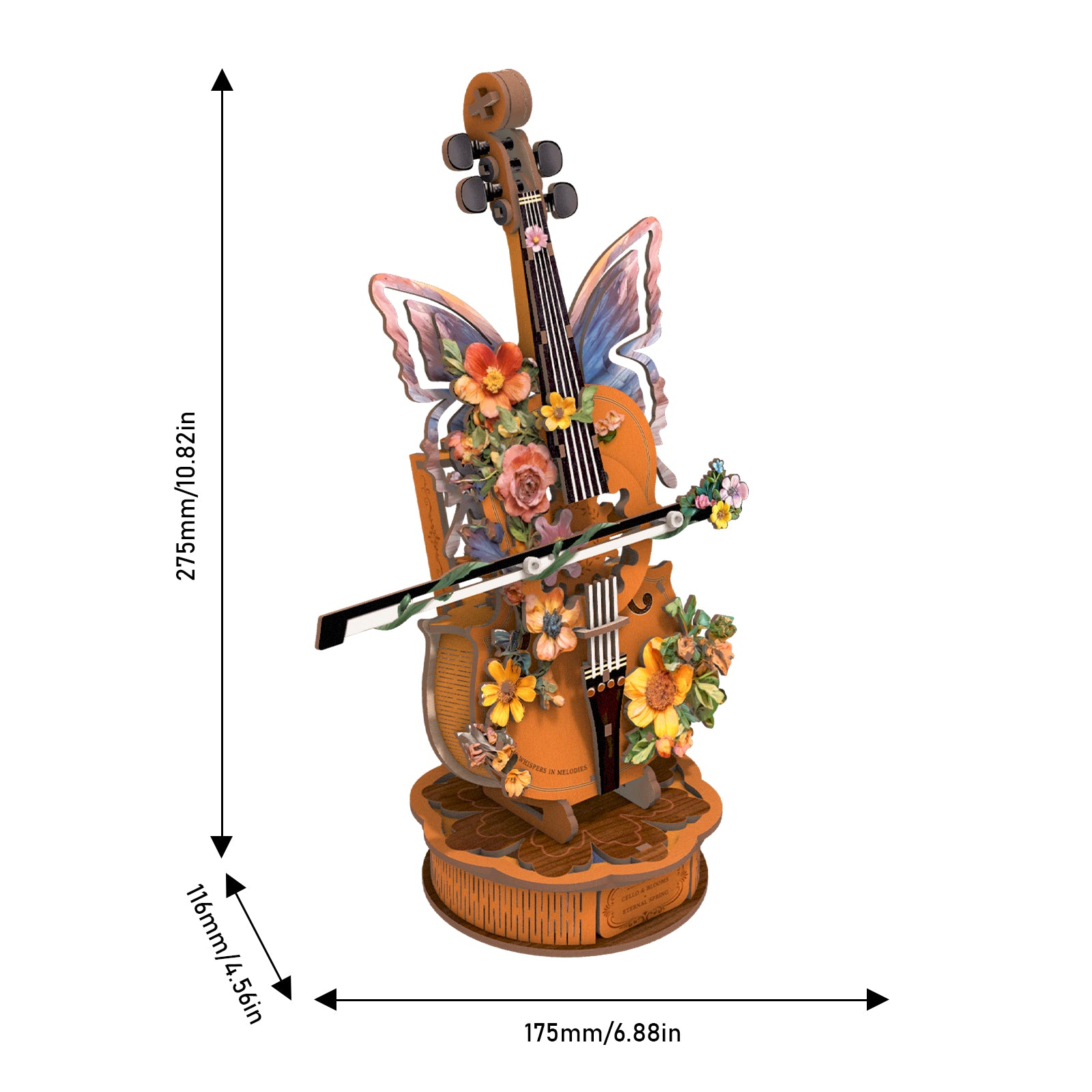Flower Celloâ€“ DIY Wooden Music Box, 3D Puzzle Craft Kit