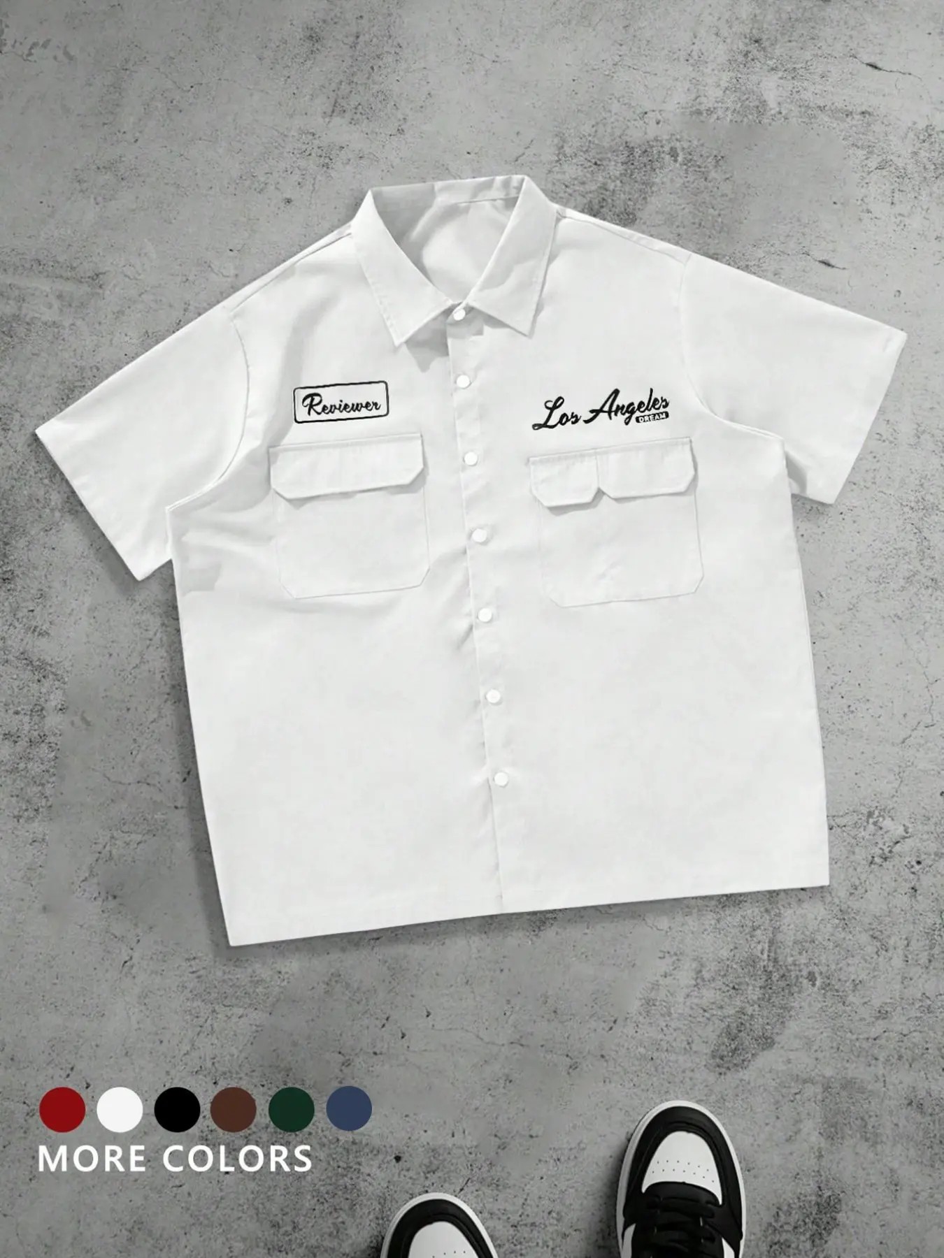 Men's Plus Size Casual Loose Fit Work Shirt
