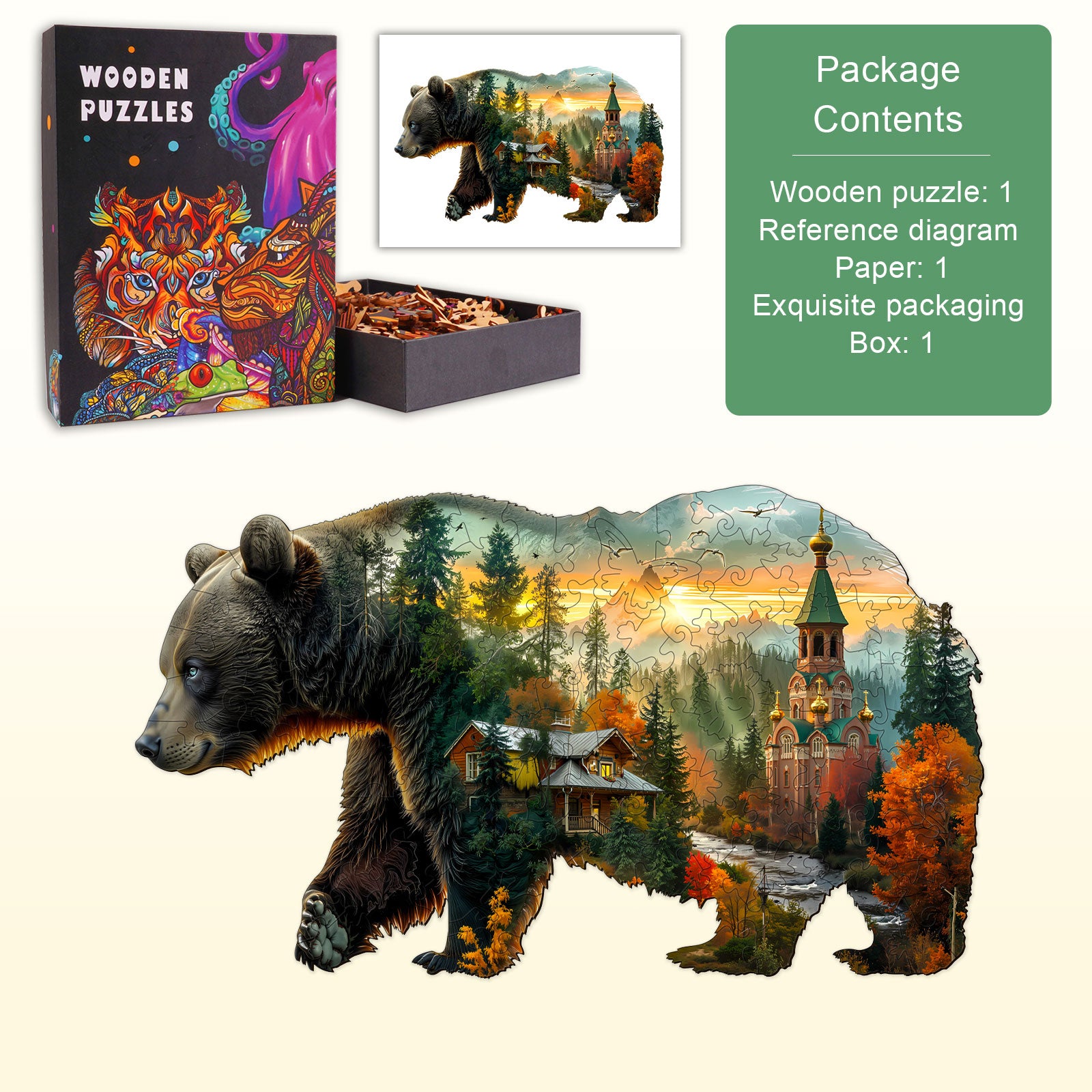 Forest Bear Wooden Jigsaw Puzzle
