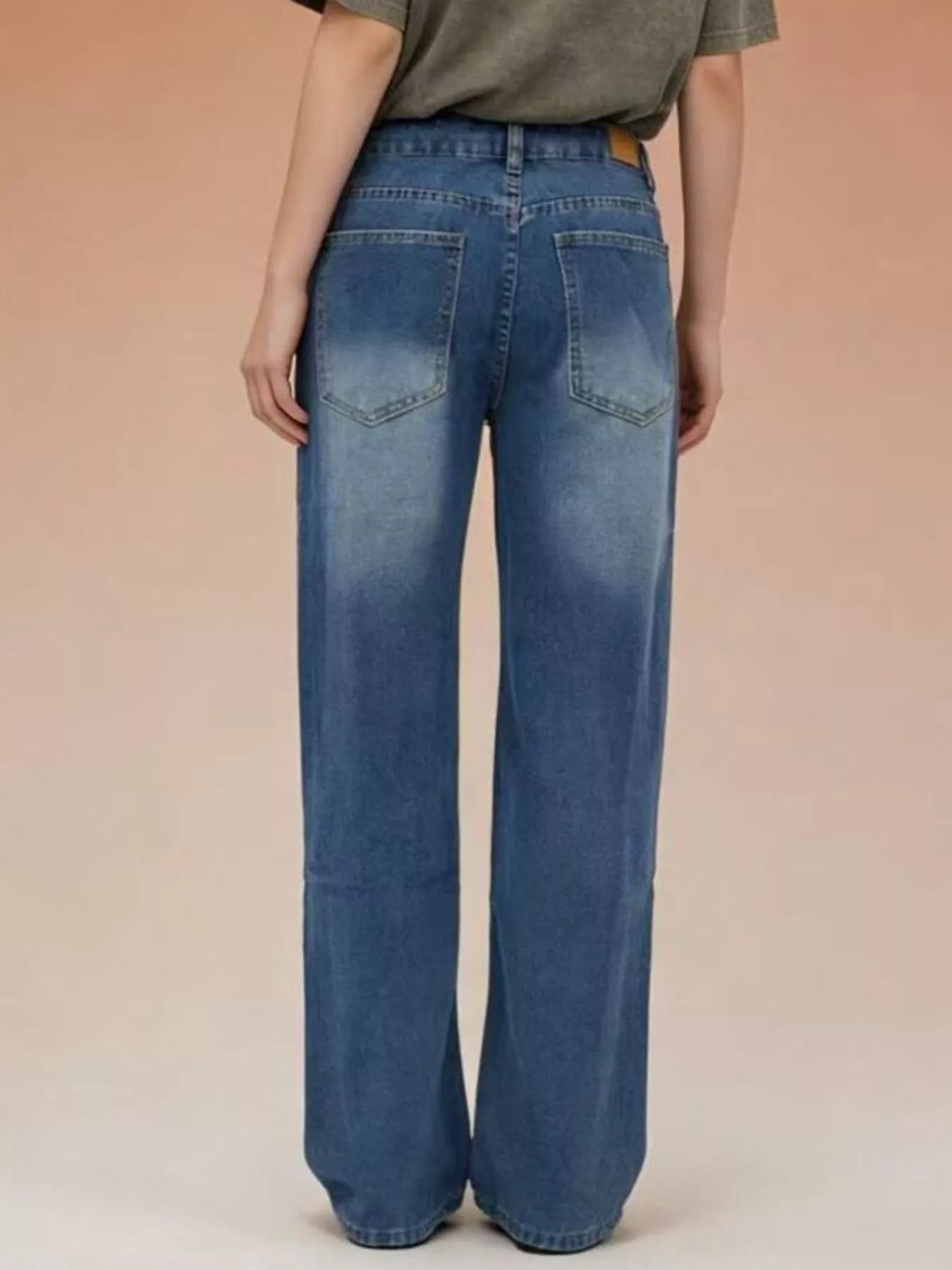 Vintage Wash Wide Leg Jeans