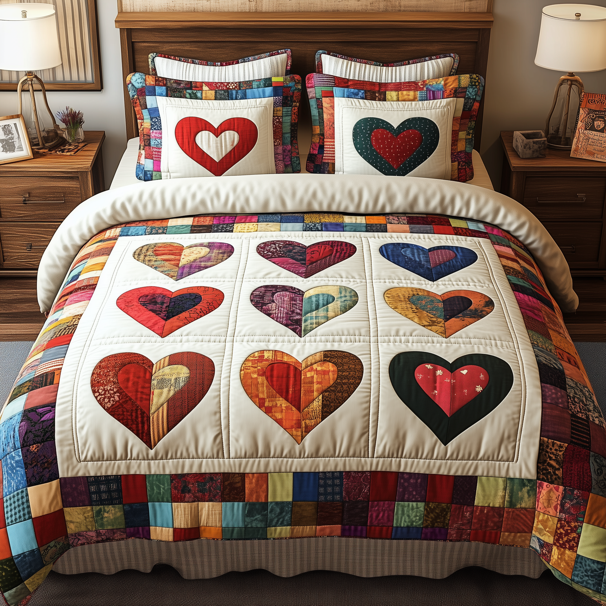 Heart By Heart 3-Piece Quilted Bedding Set GFTONL1670