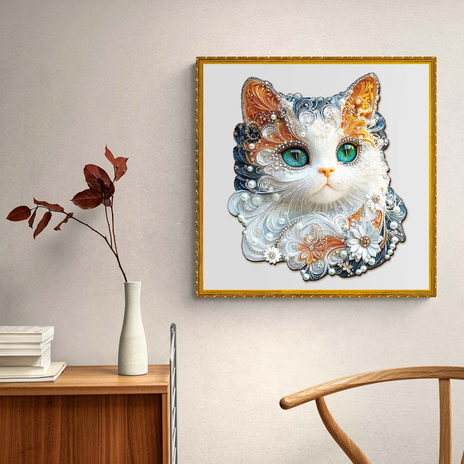 Jewelry Kitten Wooden Jigsaw Puzzle