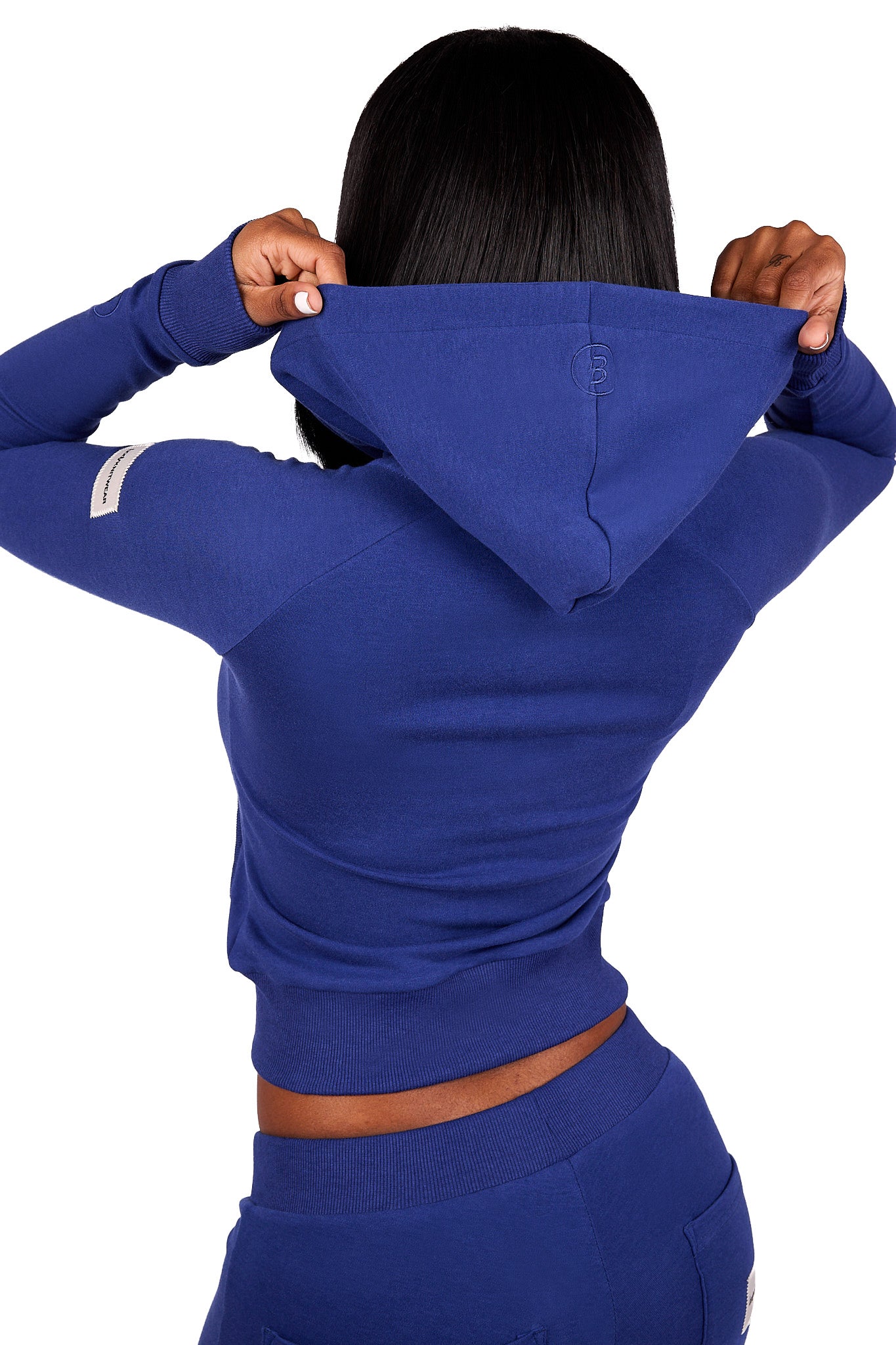 BODY KNITWEAR ZIP HOODIE (COBALT BLUE)