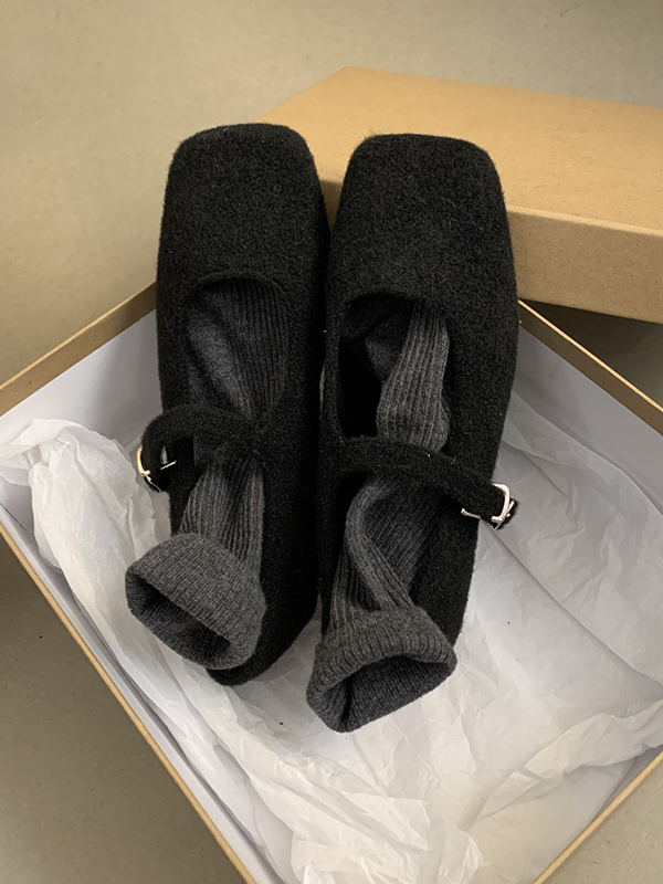 Hollow Shallow Cut Split-Joint Square-Toe Mary Janes Flat Shoes