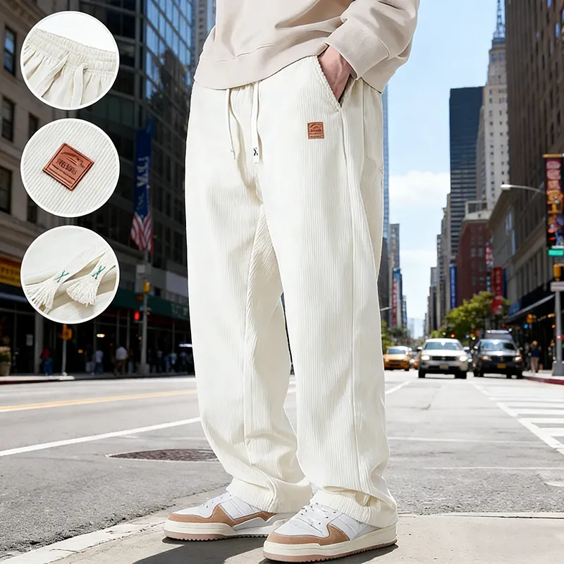 Men's Corduroy Straight-Leg Sweatpants