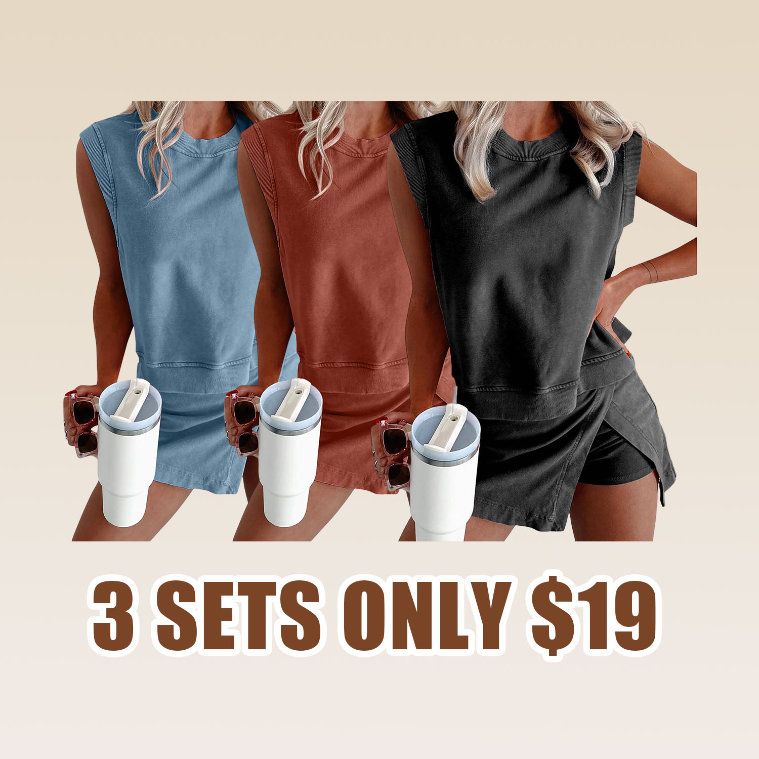 Mundoven Women's Y2K 2026 casual summer short home two-piece set of pure cotton short sleeved T-shirt shorts sportswear set