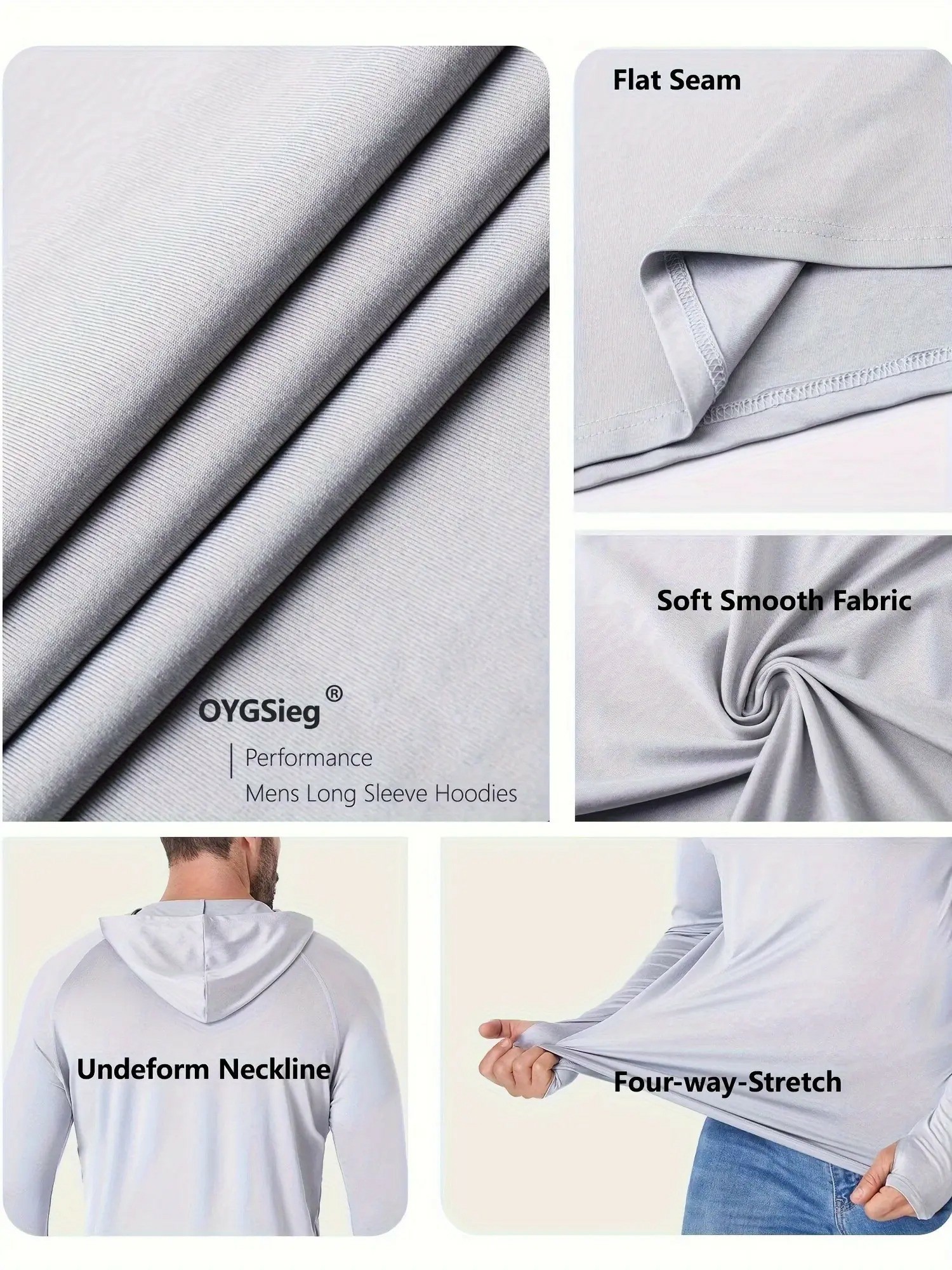 Men's UPF Performance Hoodie Shirt with Face Cover – Long Sleeve Sun Protection Tops