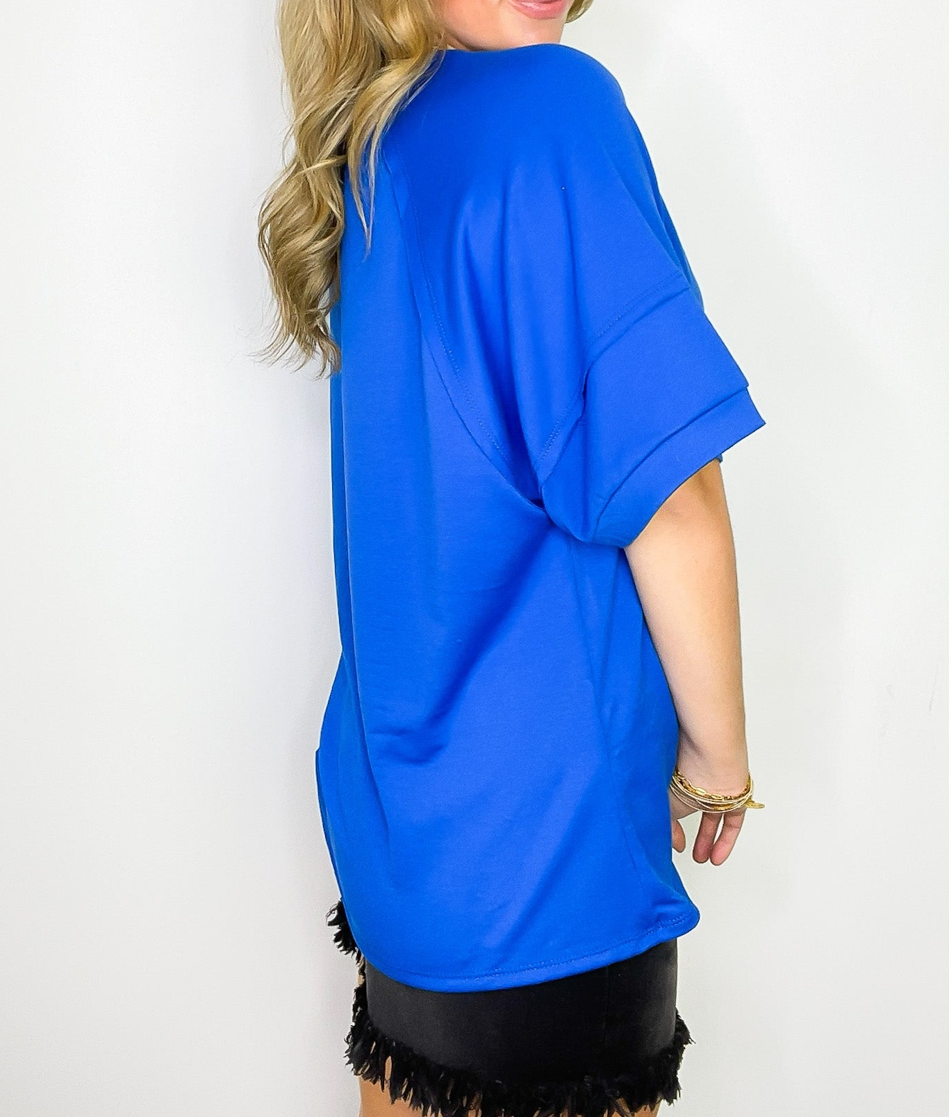 Chill Out Terry Knit Raw Edge Relaxed Top