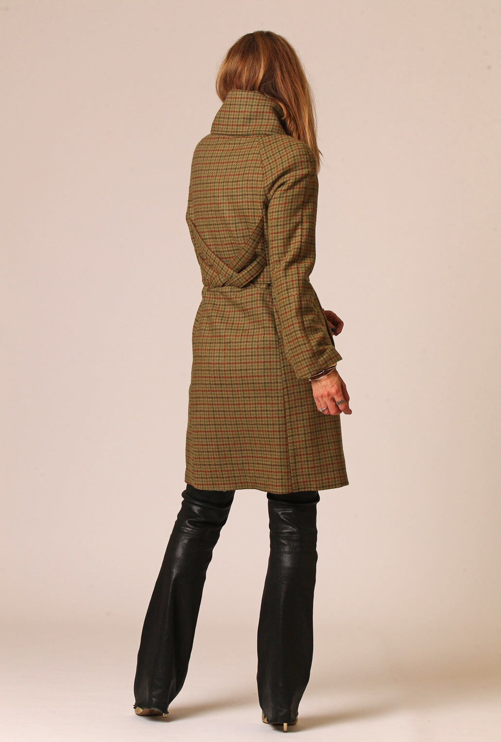 PLAID CROSSBAR RAGLAN COAT