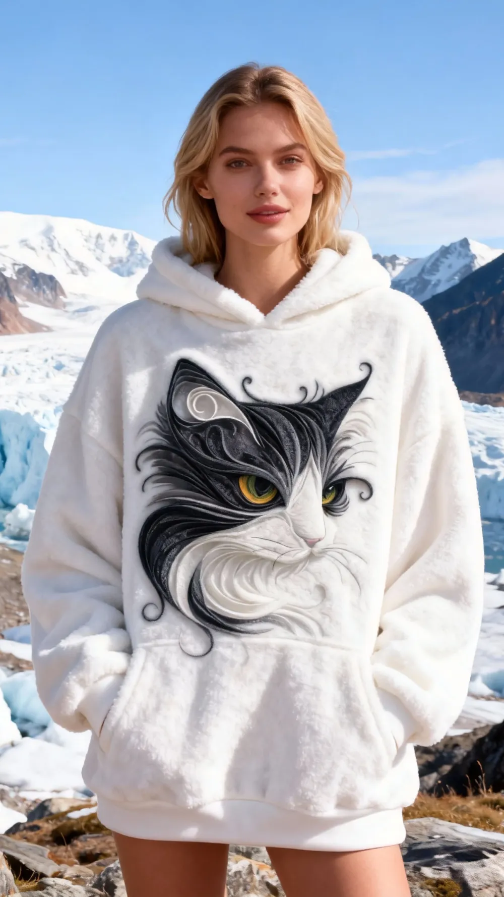 3 PCS $17.97 Women's Artistic Animals Line Knit Hooded Sweater