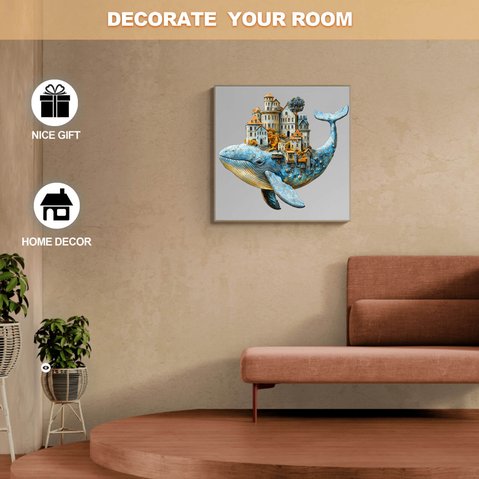 3D Whale City Wooden Jigsaw Puzzle