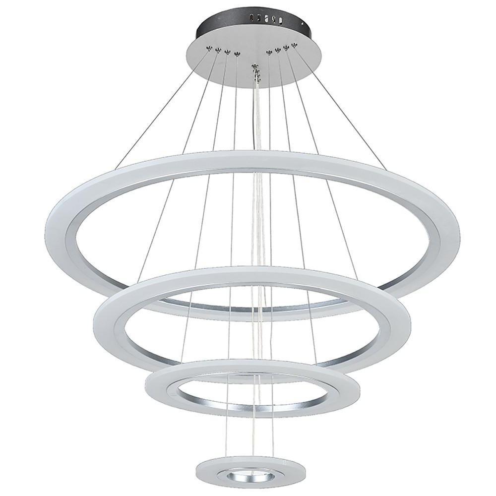 Adjustable 4 Rings Dimmable LED Modern Chandelier Pendant Lighting