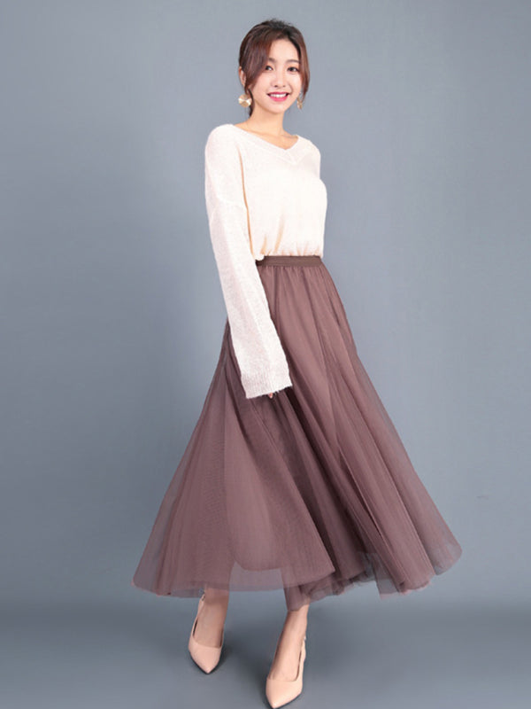 A-Line Skirt Midi Skirt