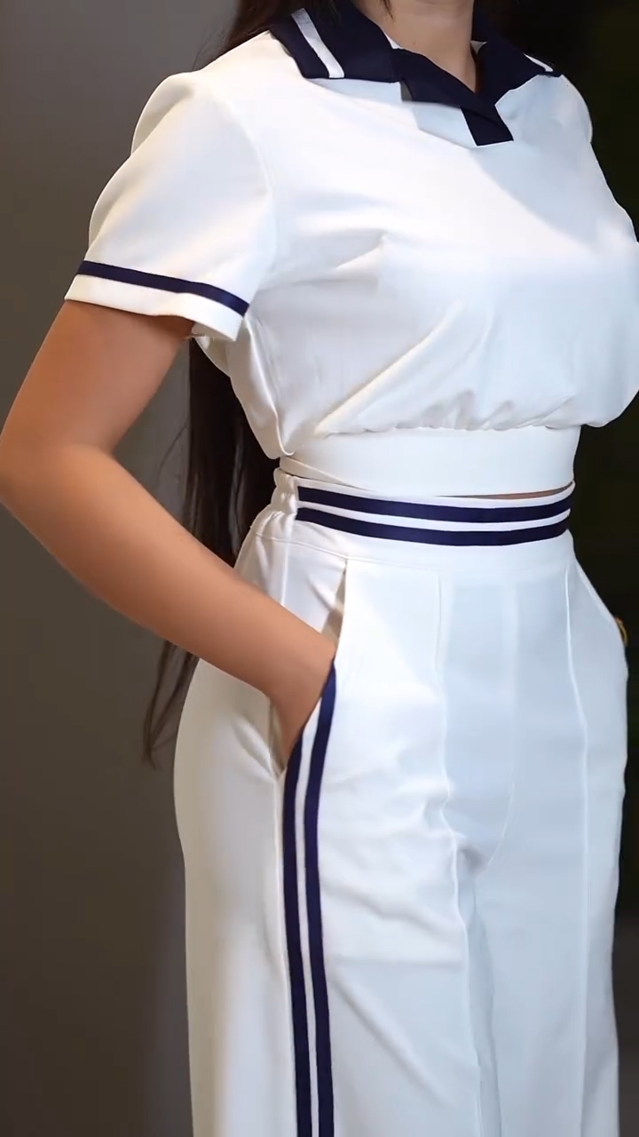 Women Collar Top+ Pants Casual Suit