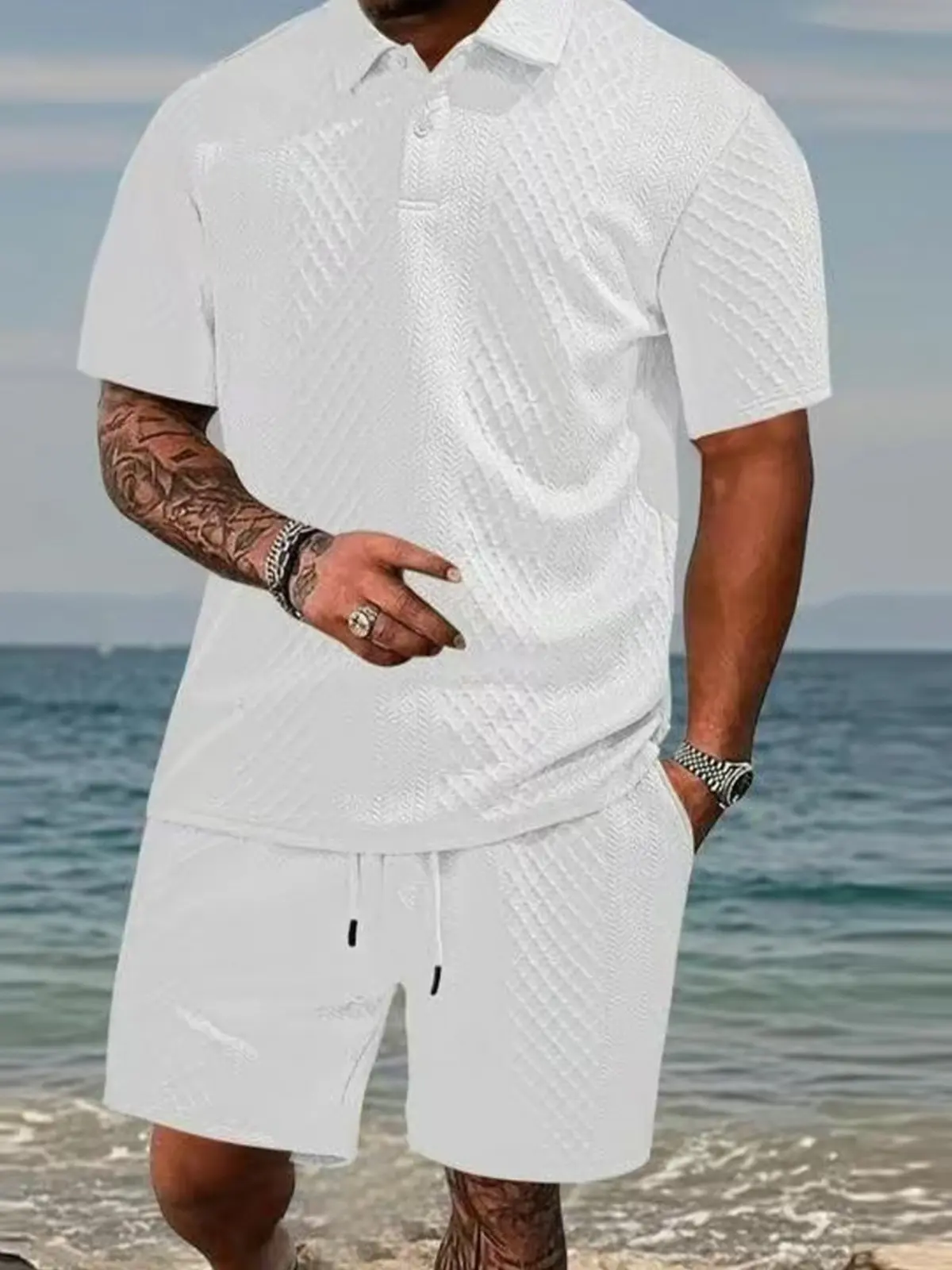 Men’s Relaxed Summer Polo & Shorts Set