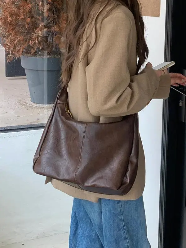 Women's Solid Color Shoulder Bag