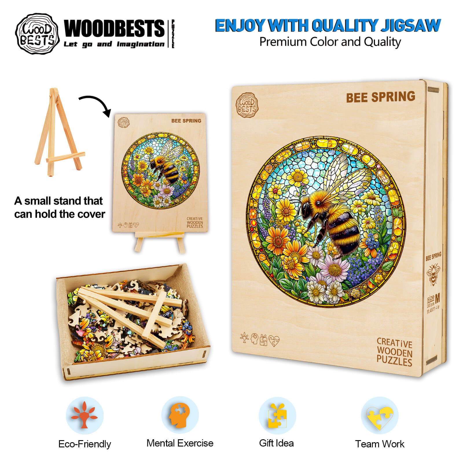 Bee spring Wooden Jigsaw Puzzle