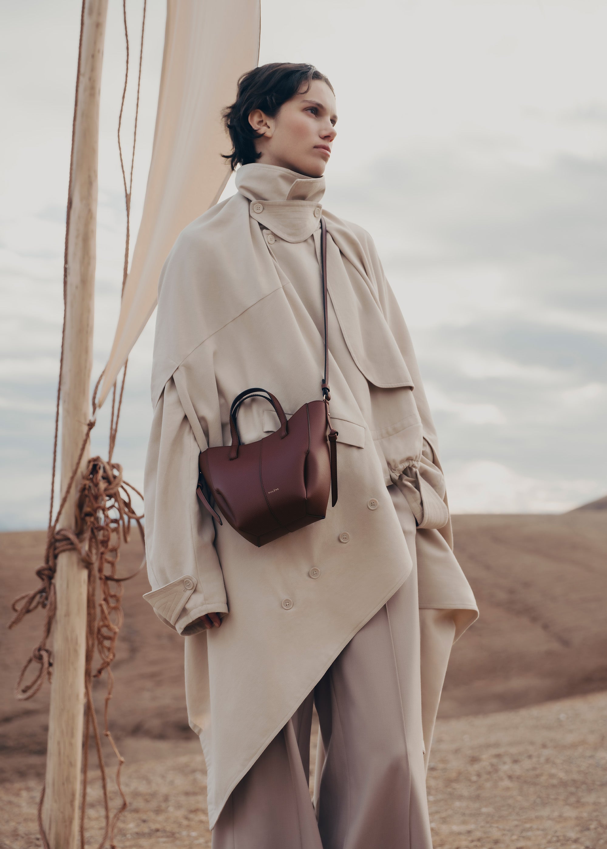 Cyme Tote Nano - Textured Black Cherry Clearance sale