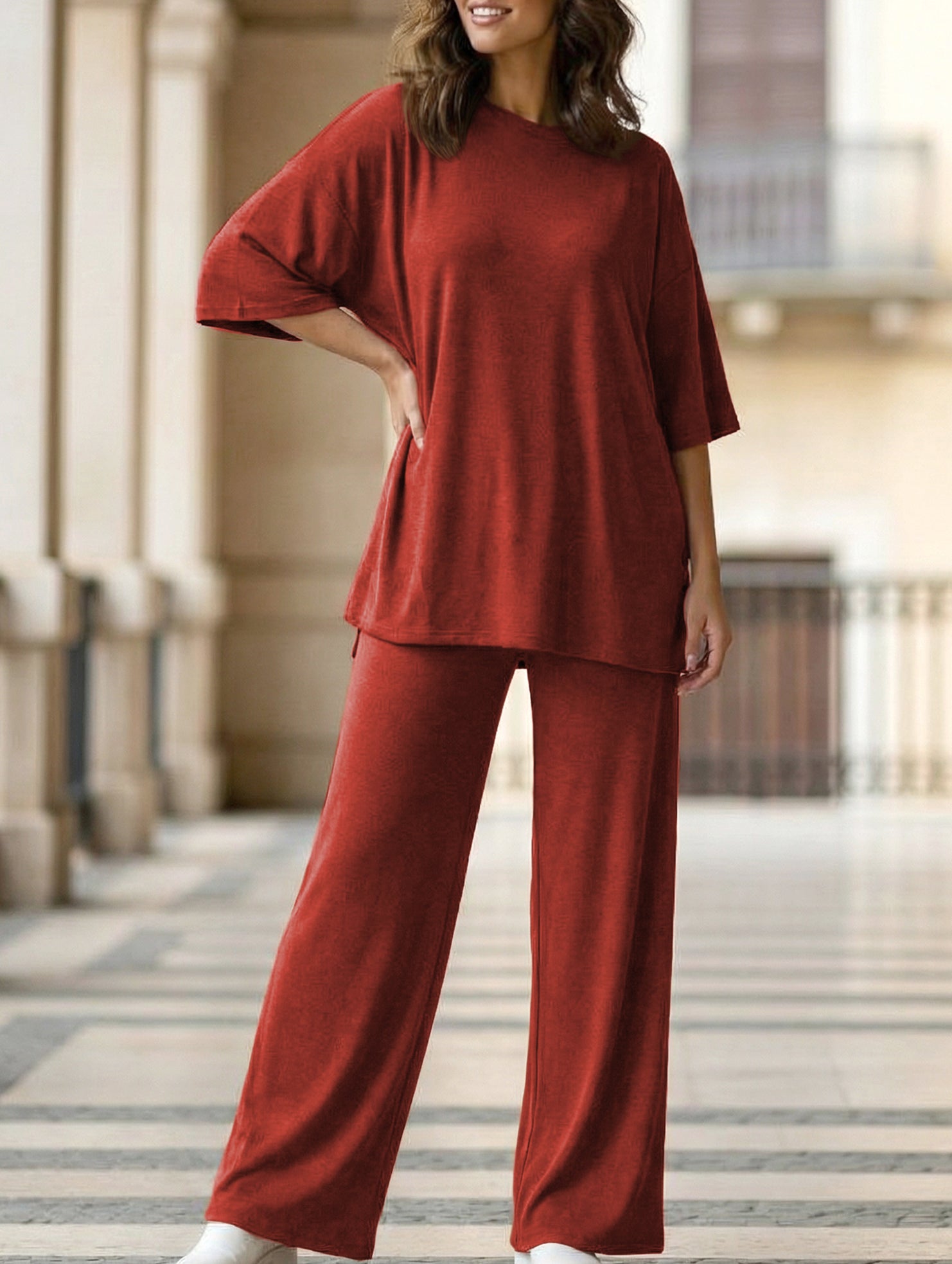 Loose Fit Casual Two Piece Set_CWSTB01013