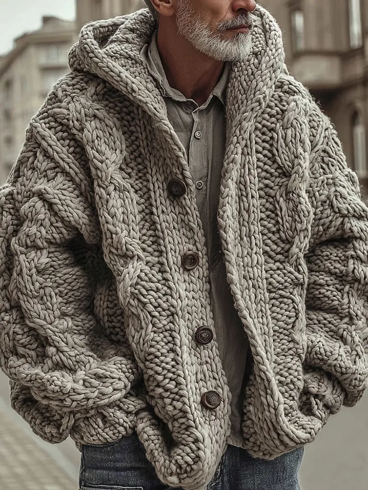 Men's Vintage Fairman Isle Jacquard Button Cardigan Sweater