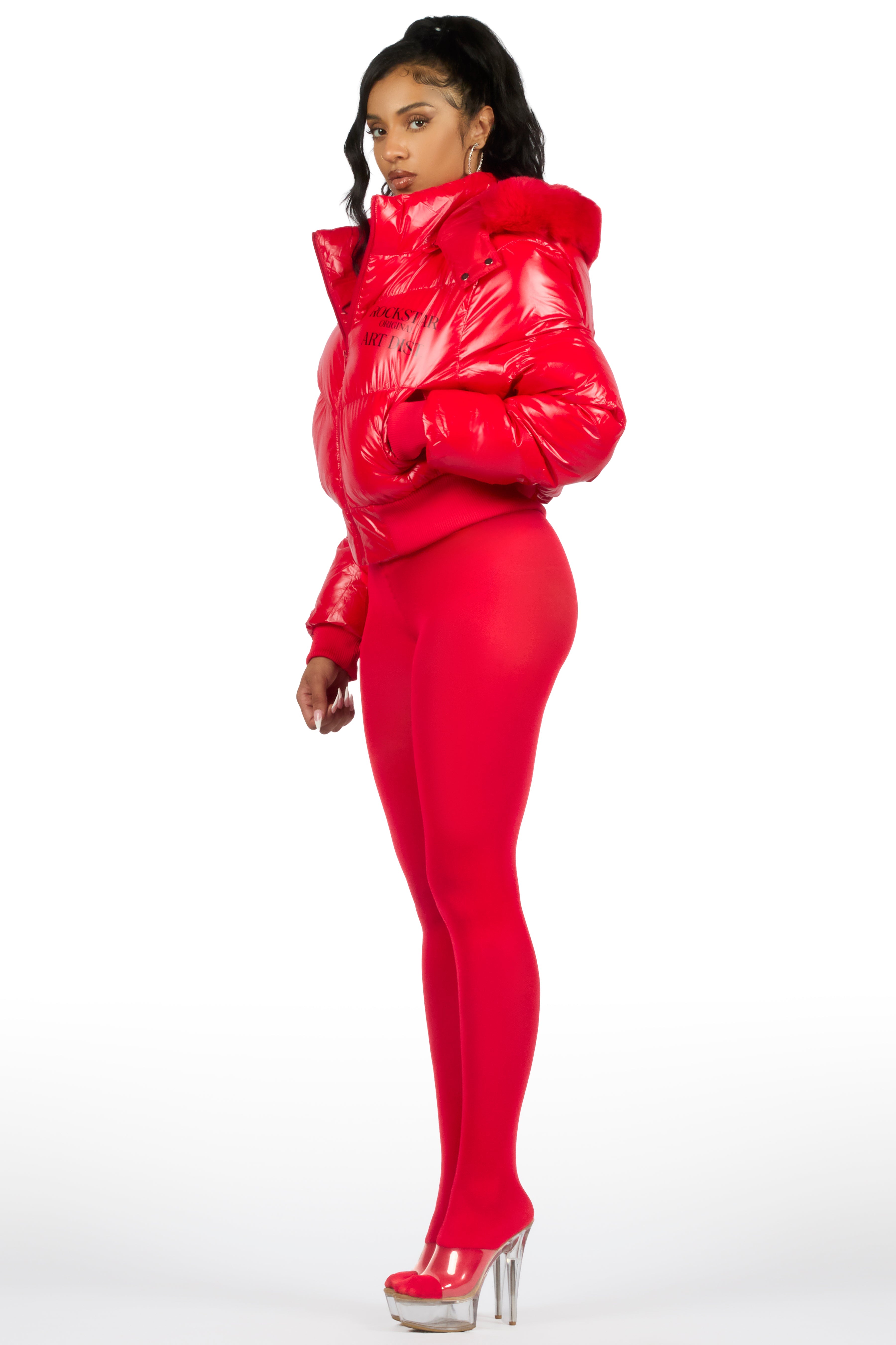 Destina Red Puffer Jacket