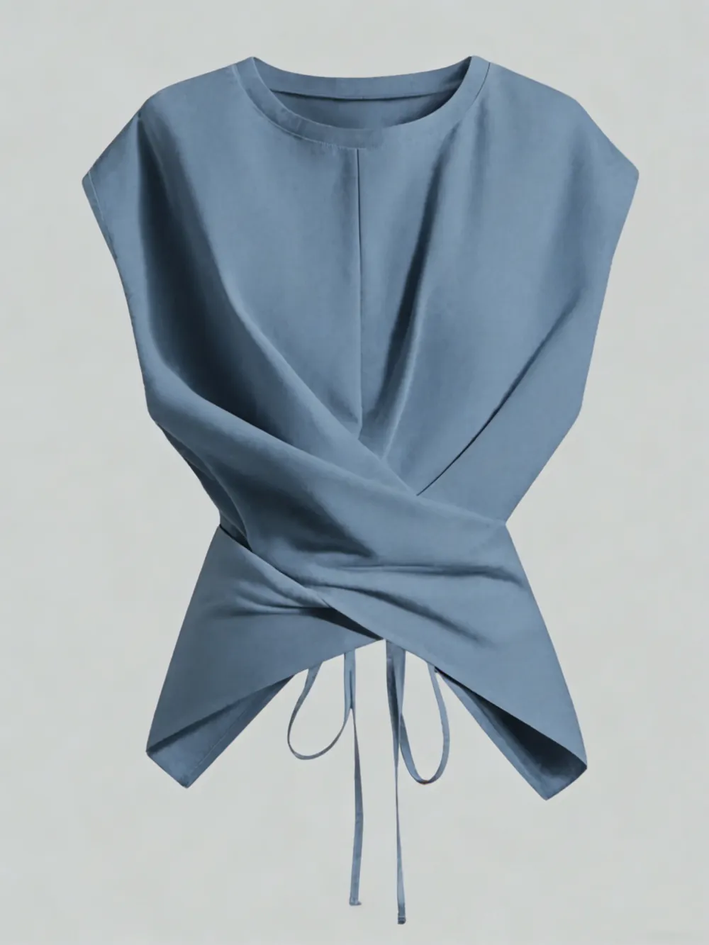 Women's Knitted Round Neck Drop Shoulder Sleeve T-Shirt