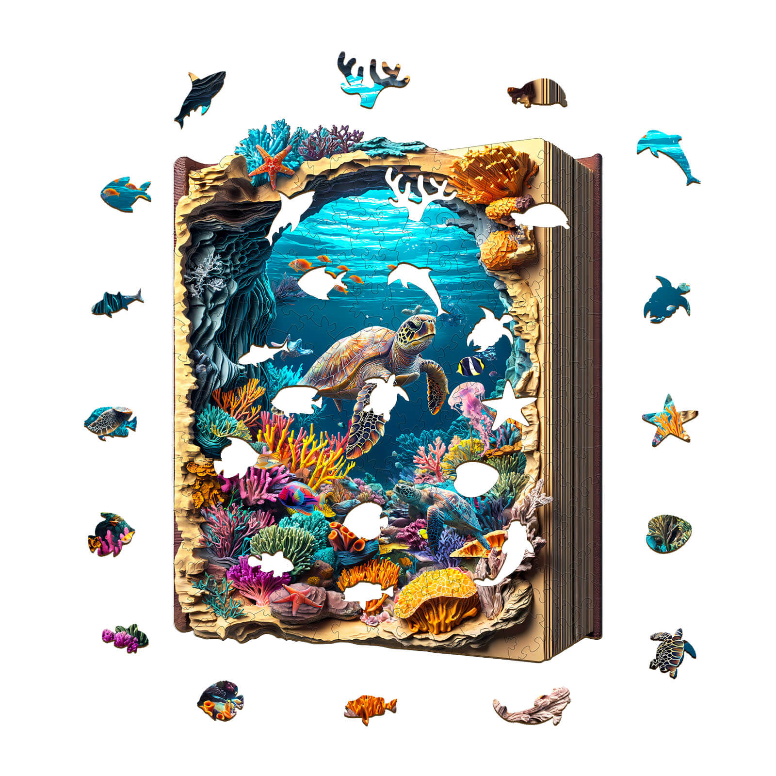 Deep Blue Wooden Jigsaw Puzzle