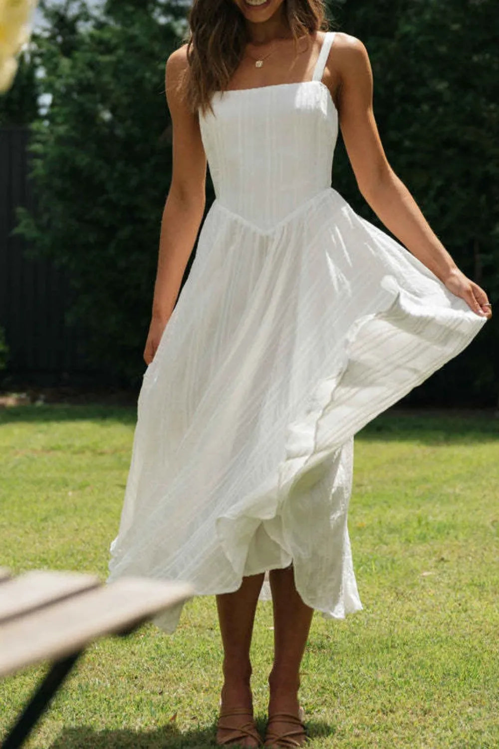 Square Neck Midi Cami Dress