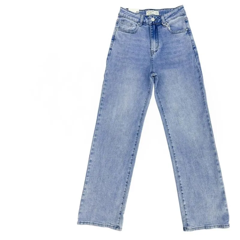 Casual Mid-Rise Denim Multi-Pocket Wide Leg Jeans