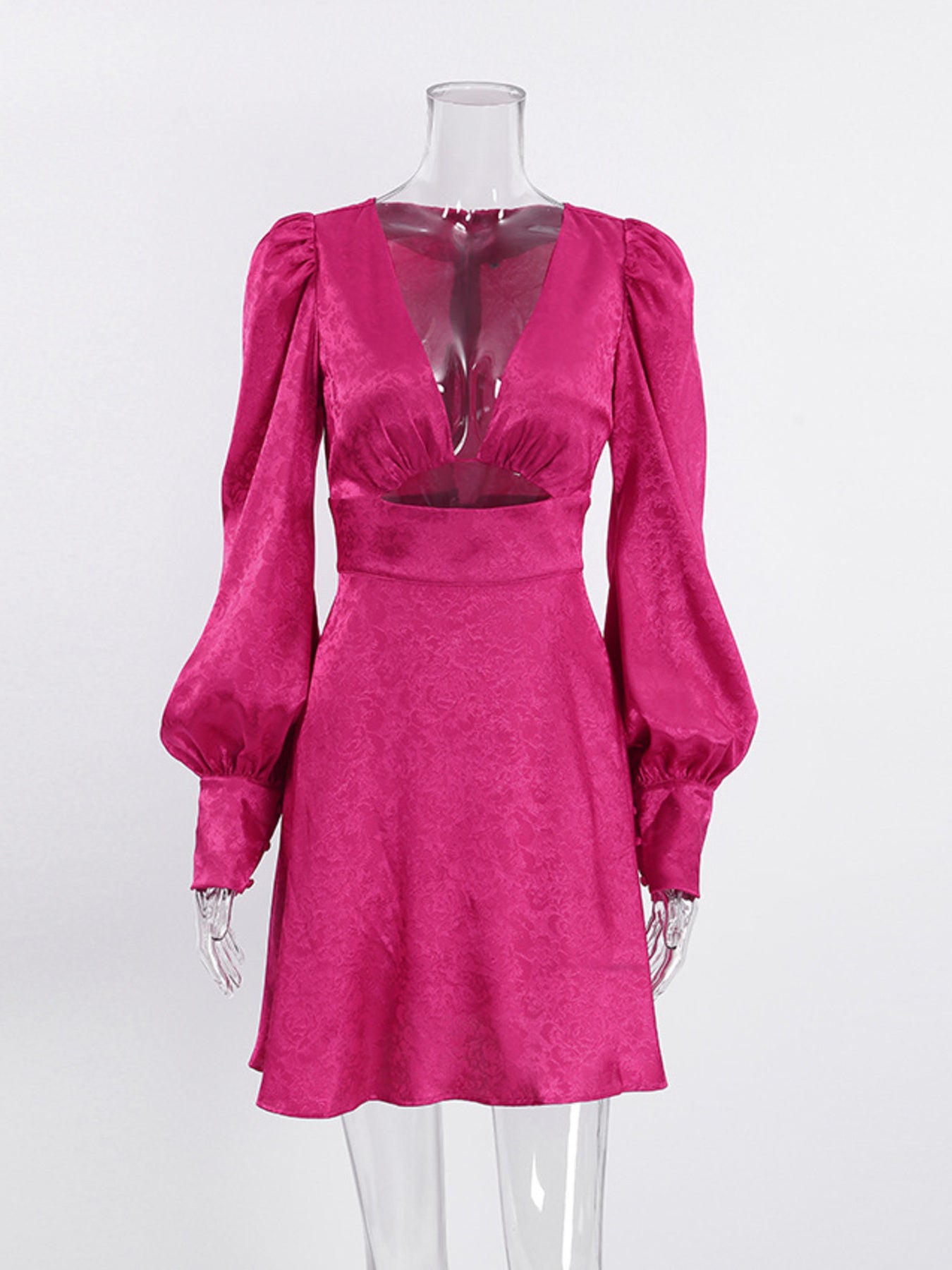 Cutout Lantern Sleeve Mini Dress