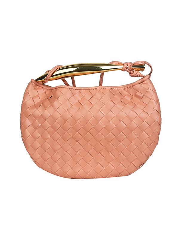 Geometric Split-Joint Woven Zipper Handbags Bags
