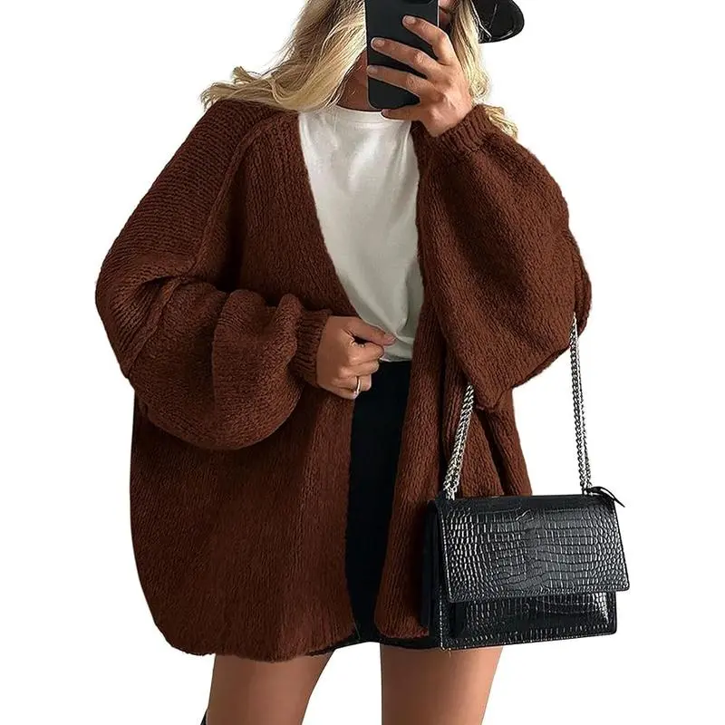 Women's Oversized Camel Cardigan