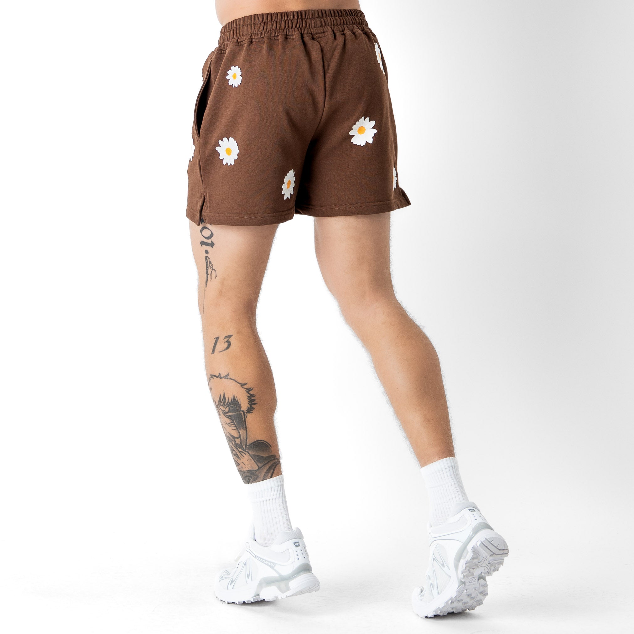 COTTON SHORTS (MID THIGH CUT) DAISY - BROWN