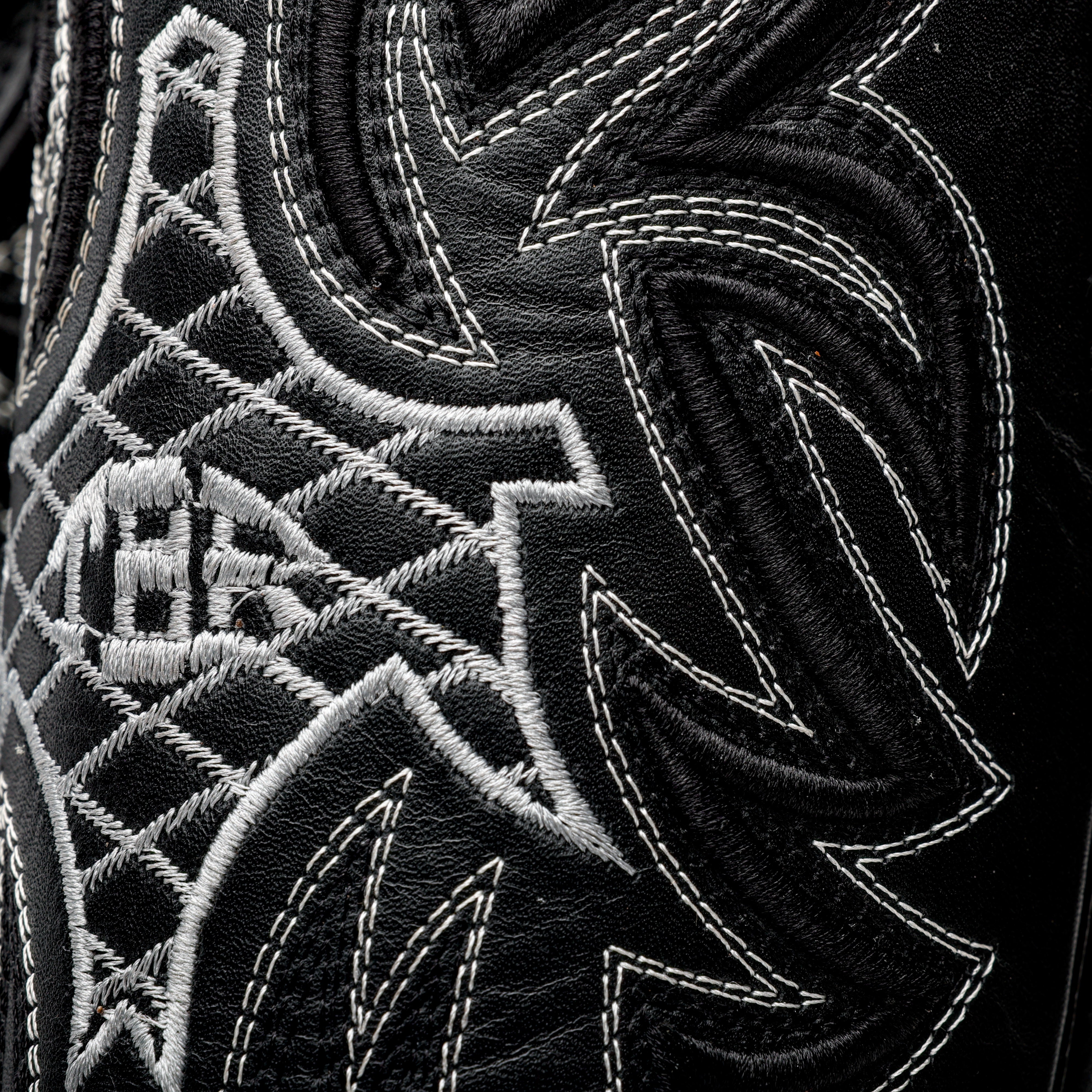 Matte Black Jumbo Python Leather Boots - Square Toe