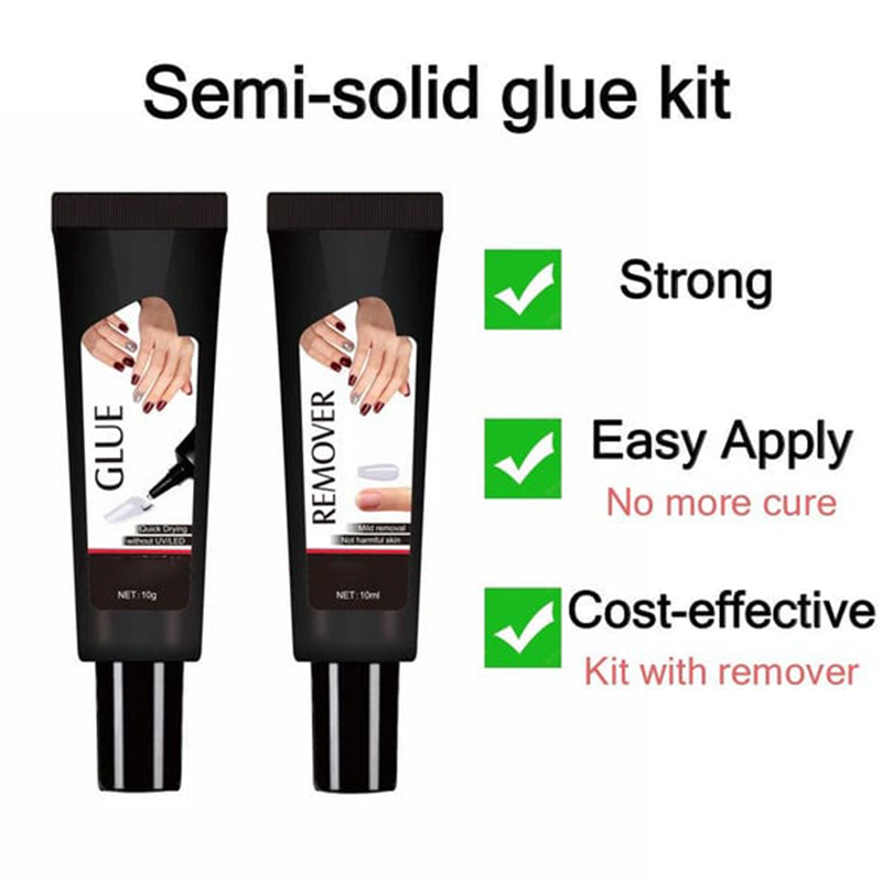 🥳2026 HOT SALE🥳💞50K+ SOLD!👵💅 50% OFF! Extra Strong Nail Glue + Remover Set – Fast-drying semi-solid formula, lasts for weeks. Remover gently lifts without damage. Complete nail care. ✨🛡️