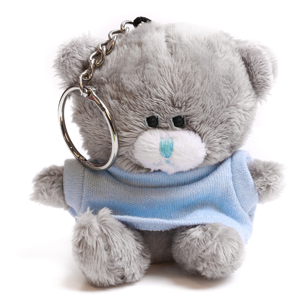 Grey Qbeba Bear keychain with Tee 4inch