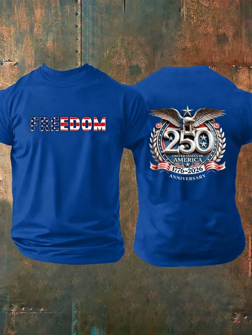 Men'S American Flag Commemorative 250Th Anniversary Classic Pattern Short Sleeve T-Shirt