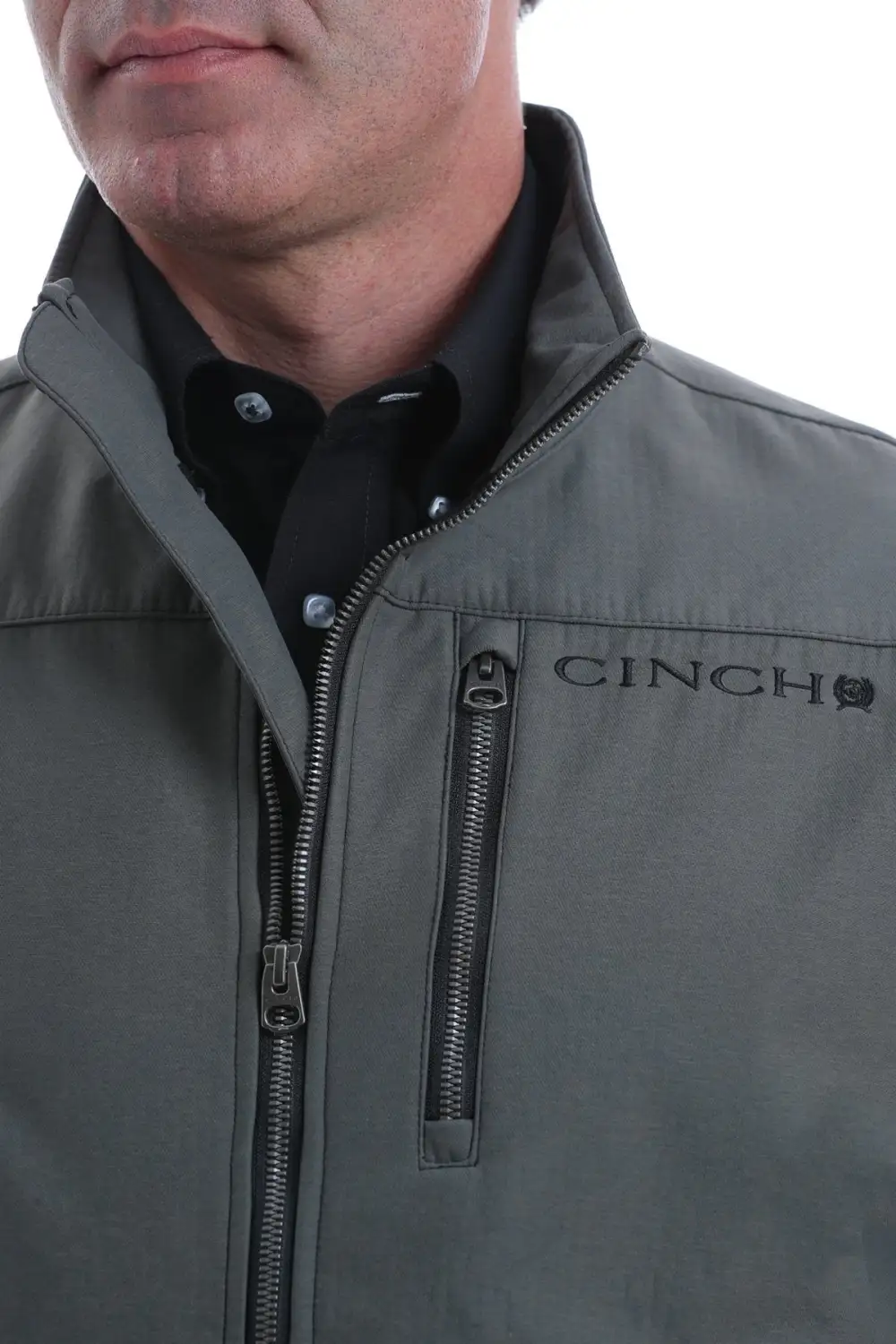 MEN'S TEXTURED BONDED JACKET - OLIVE