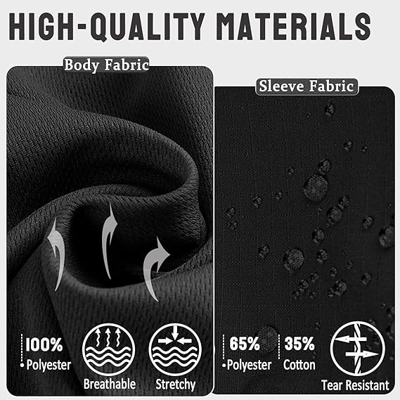 Men's Long-Sleeve Outdoor Jacket, Multi-Pocket Breathable Fabric Sports Training Combat T-Shirt, Durable Scratch-Resistant Workwear, Athletic Techwear. Ideal for Work, Hiking, Running, Fishing, Wilderness Hunting, and Other Activities.