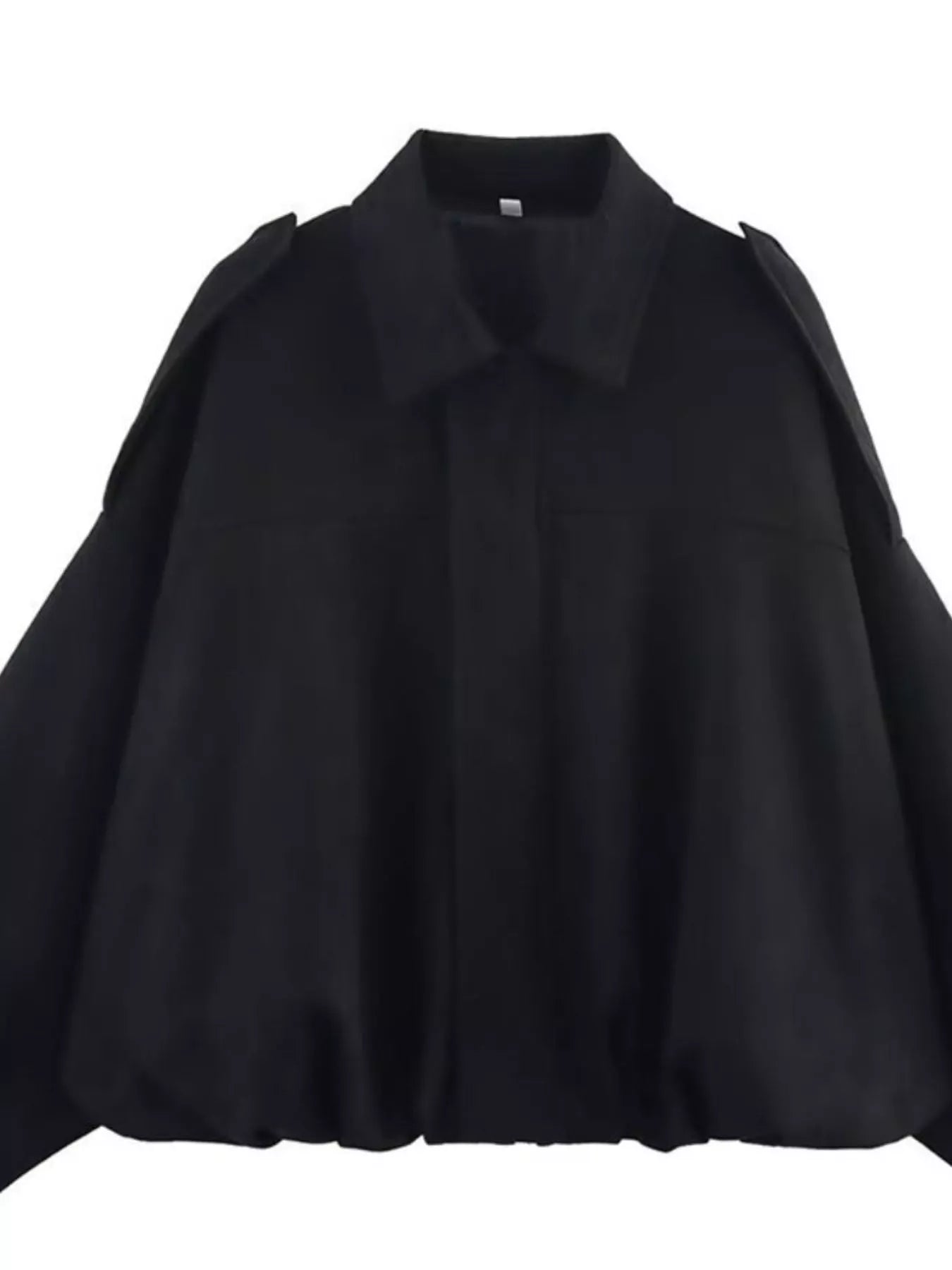 Collared Neck Dropped Shoulder Jacket