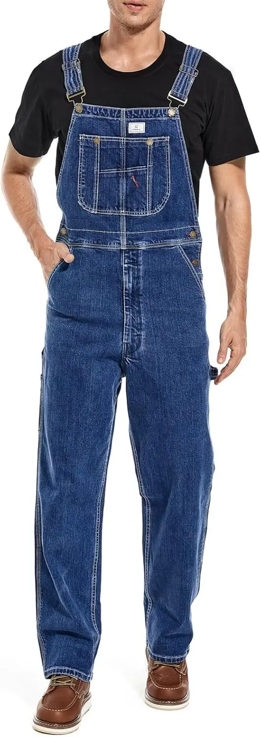🔥Men's 4-Pack Flex Denim Bib Overalls — Adjustable & Utility Ready