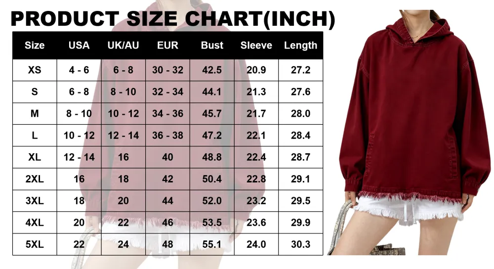 WOMEN'S DENIM HOODED SWEATSHIRT