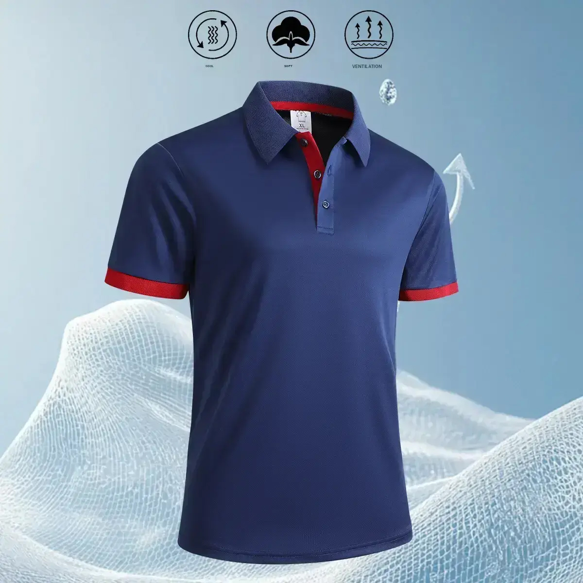 Men's Soft Breathable Business Casual Polo Shirt