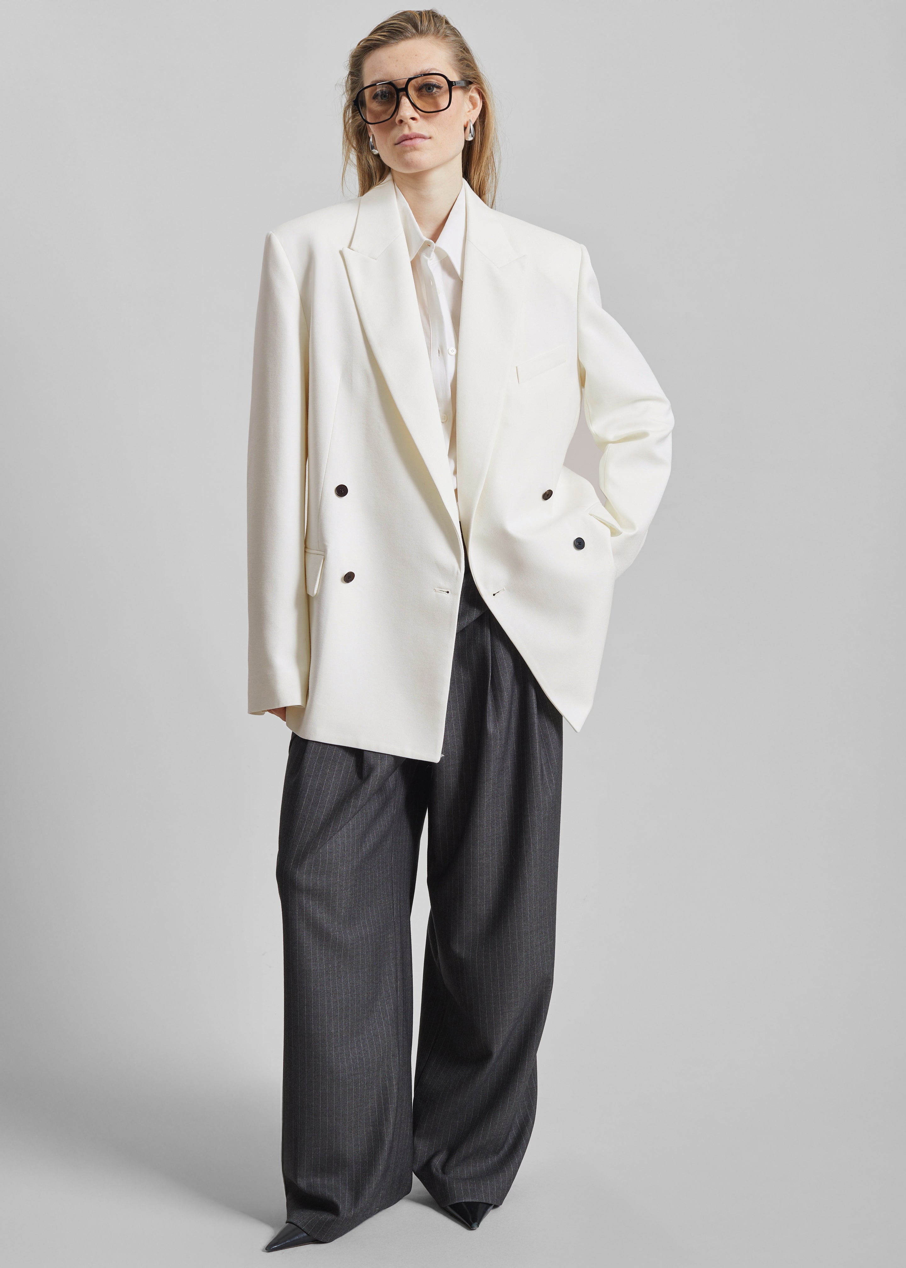 Newark Double Breasted Blazer - Ivory